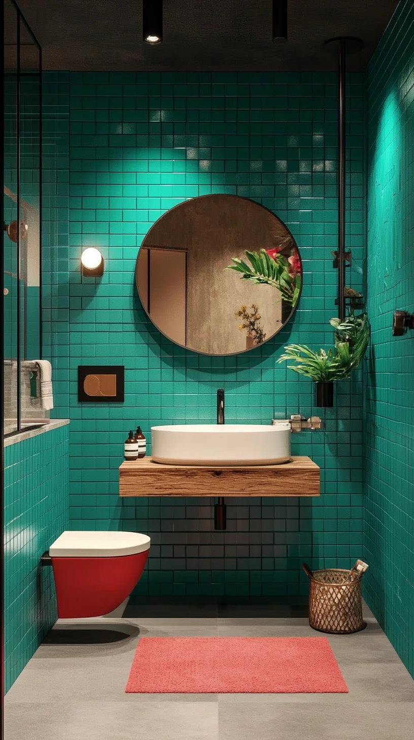 Bold Teal Retreat: Transform Your Bathroom into a Stunning Oasis