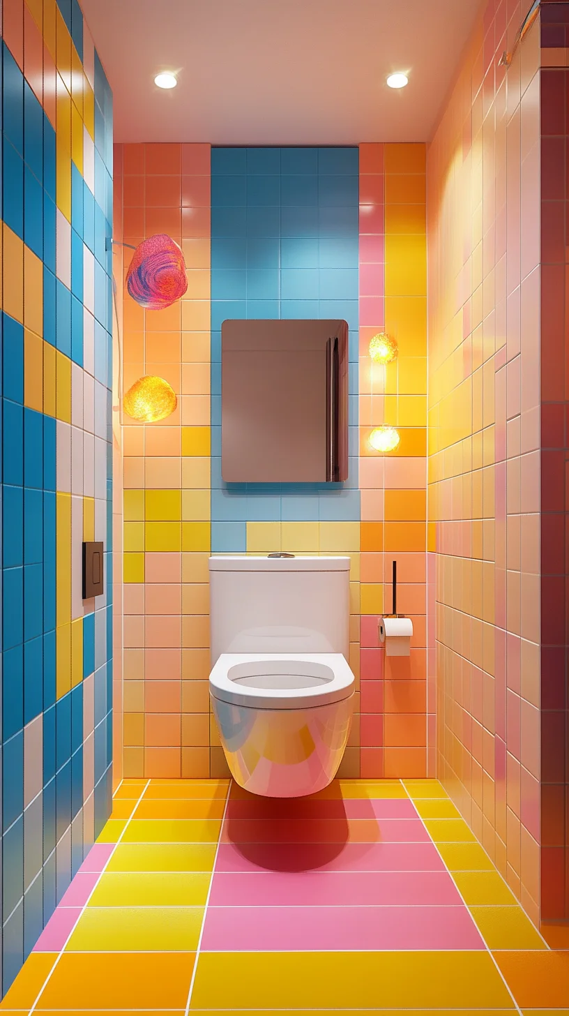 Bright and Bold: Transform Your Bathroom with Playful Color Tile Decor