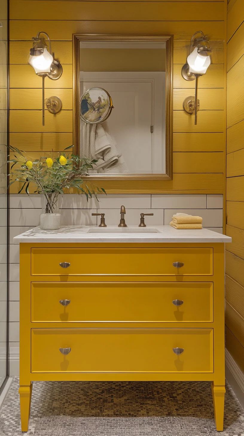 Bright and Cheerful: Transform Your Washroom with a Bold Yellow Vanity