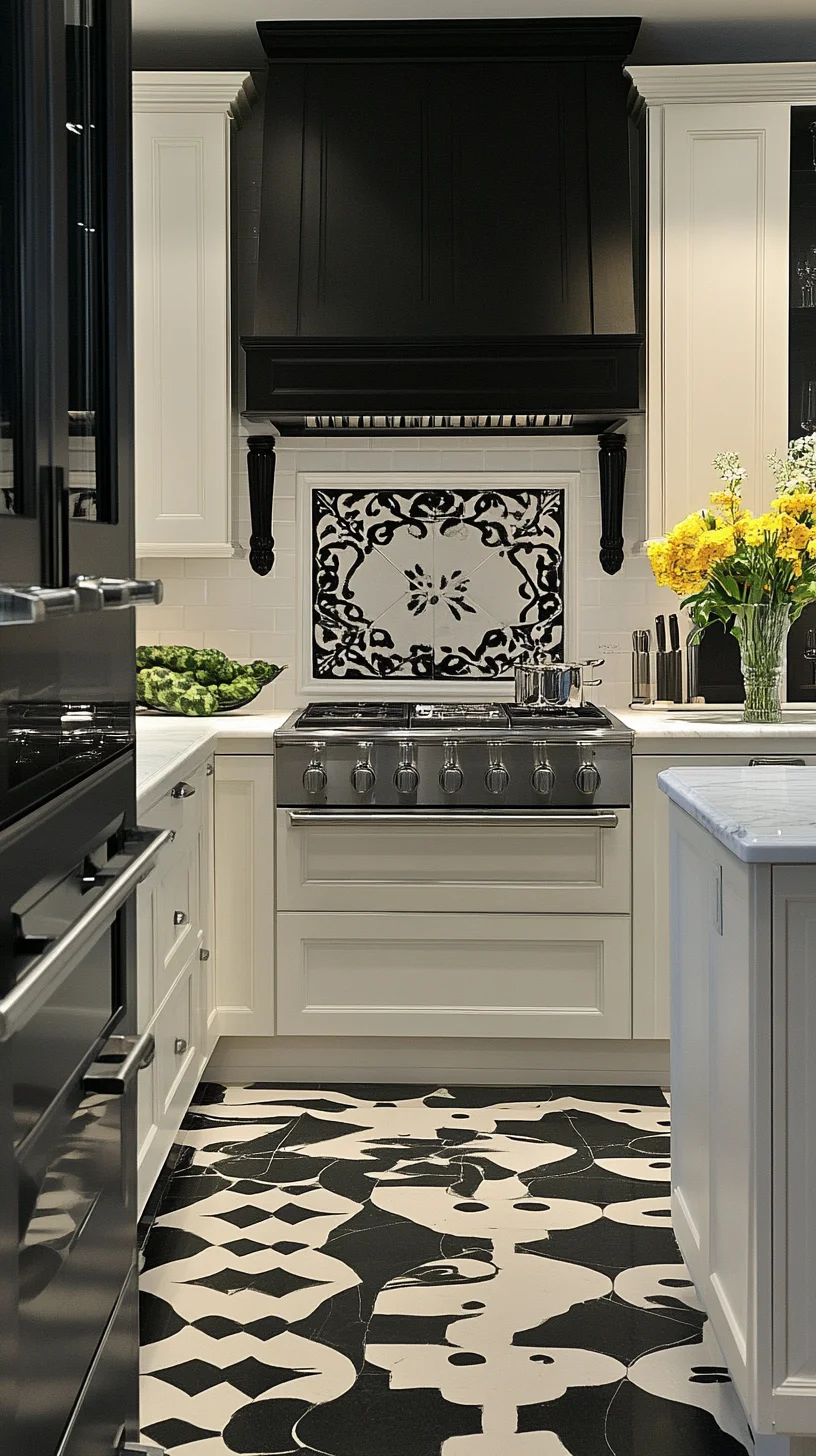 Classic Elegance Meets Modern Flair in Black and White Kitchen Design