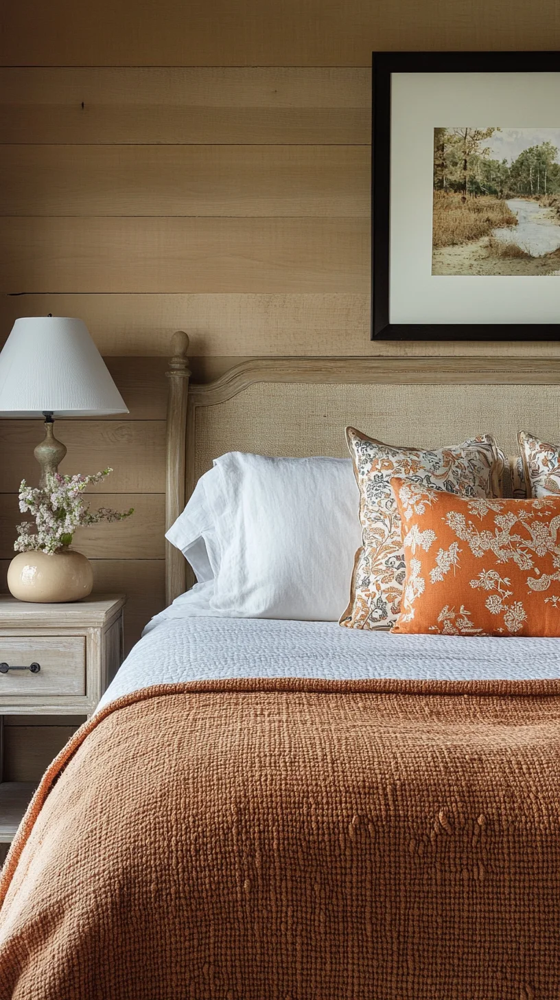 Cozy Rustic Elegance: Transform Your Bedroom with Warm Textures and Earthy Tones