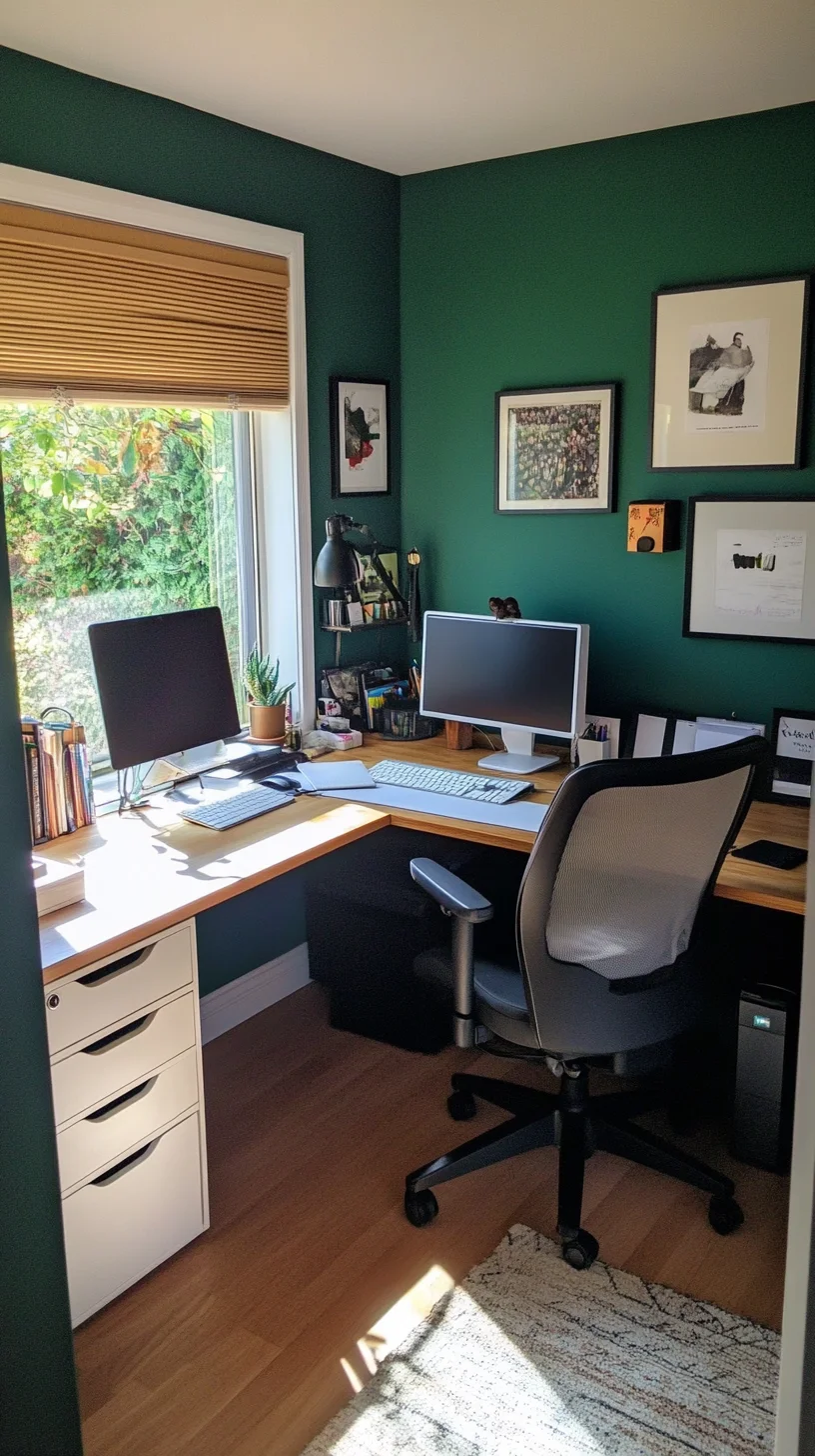 Create Your Dream Workspace: Inspire Productivity with this Chic Green Home Office