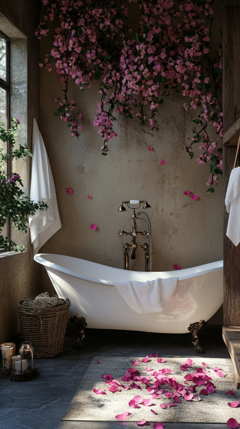 Elevate Your Bath Experience: Luxurious Floral Escape with Vintage Charm