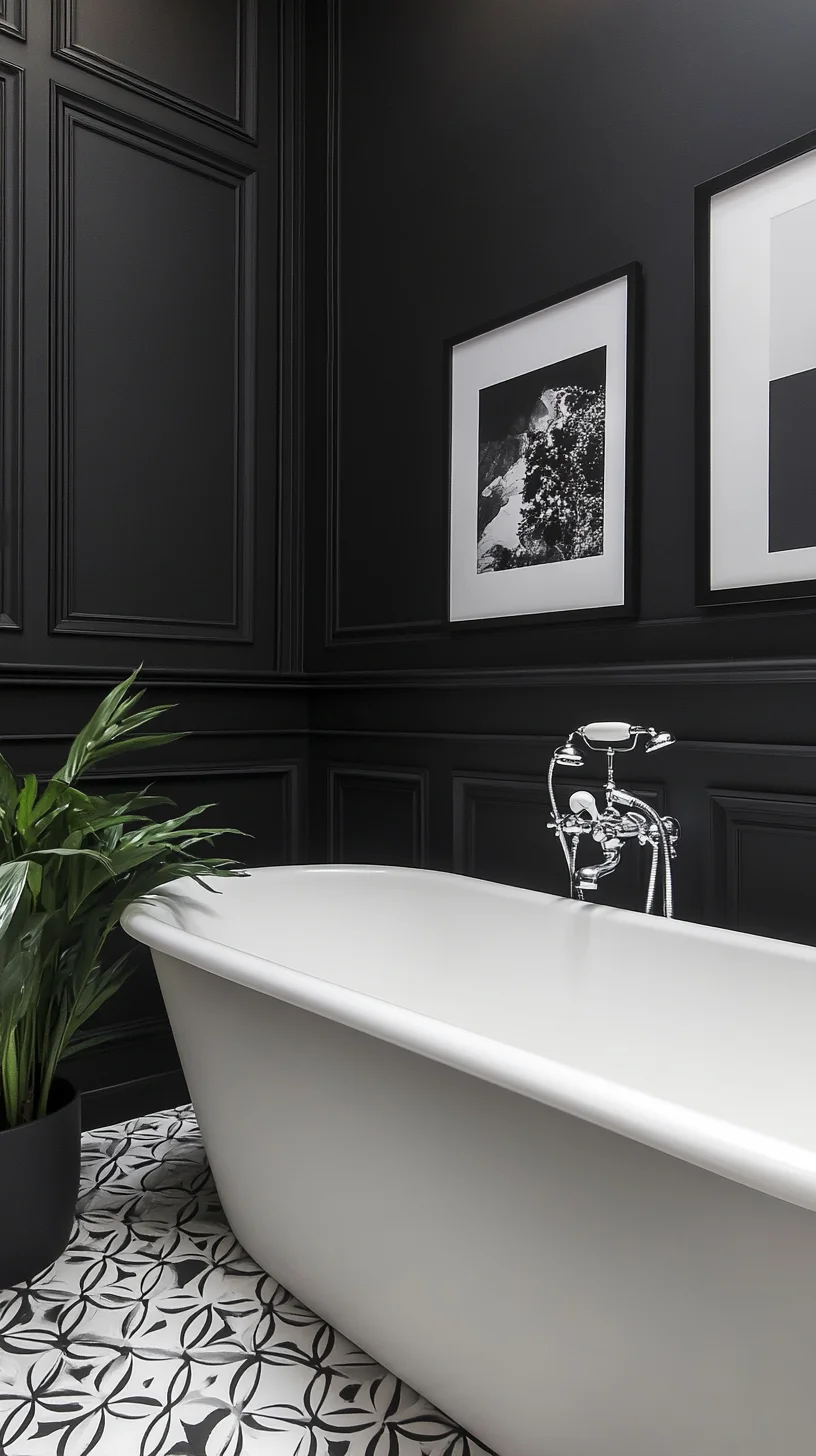 Elevate Your Bathroom: Timeless Elegance with Black Walls and Clean Lines