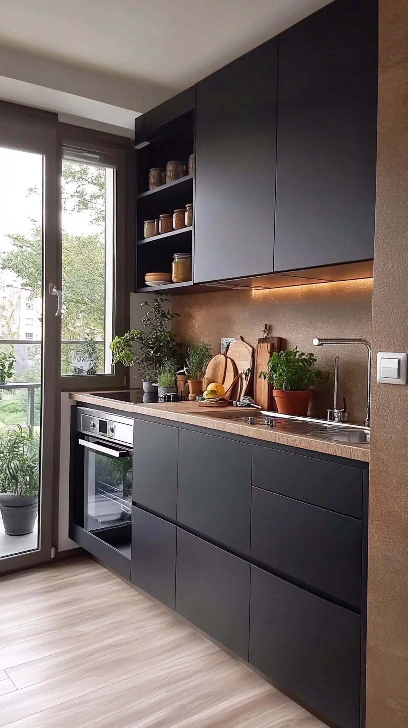 Elevate Your Cooking Space with Chic Black Matte Kitchen Design