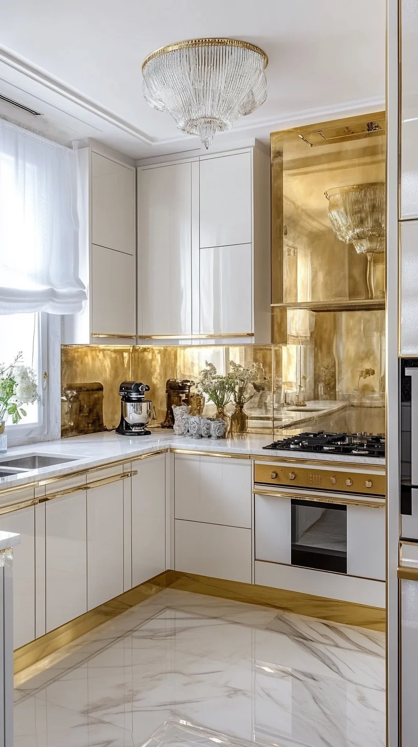 Elevate Your Culinary Space with Stunning Gold Accents and Sleek Modern Design