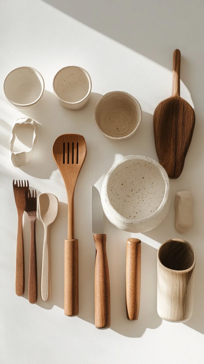 Elevate Your Kitchen Aesthetic with Chic Wooden and Ceramics Utensils