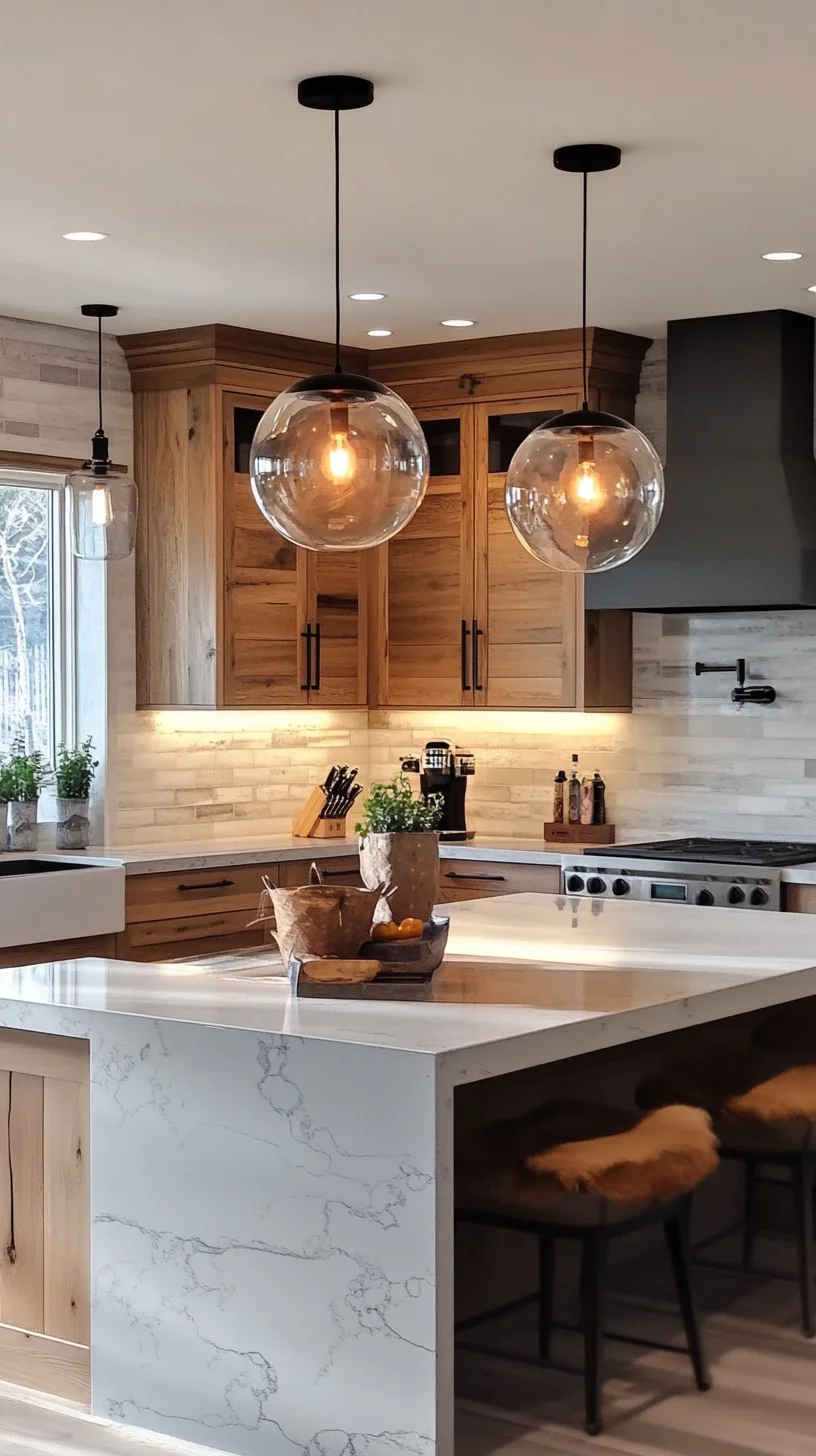 Elevate Your Kitchen with Rustic Elegance: A Blend of Wood and Modern Design