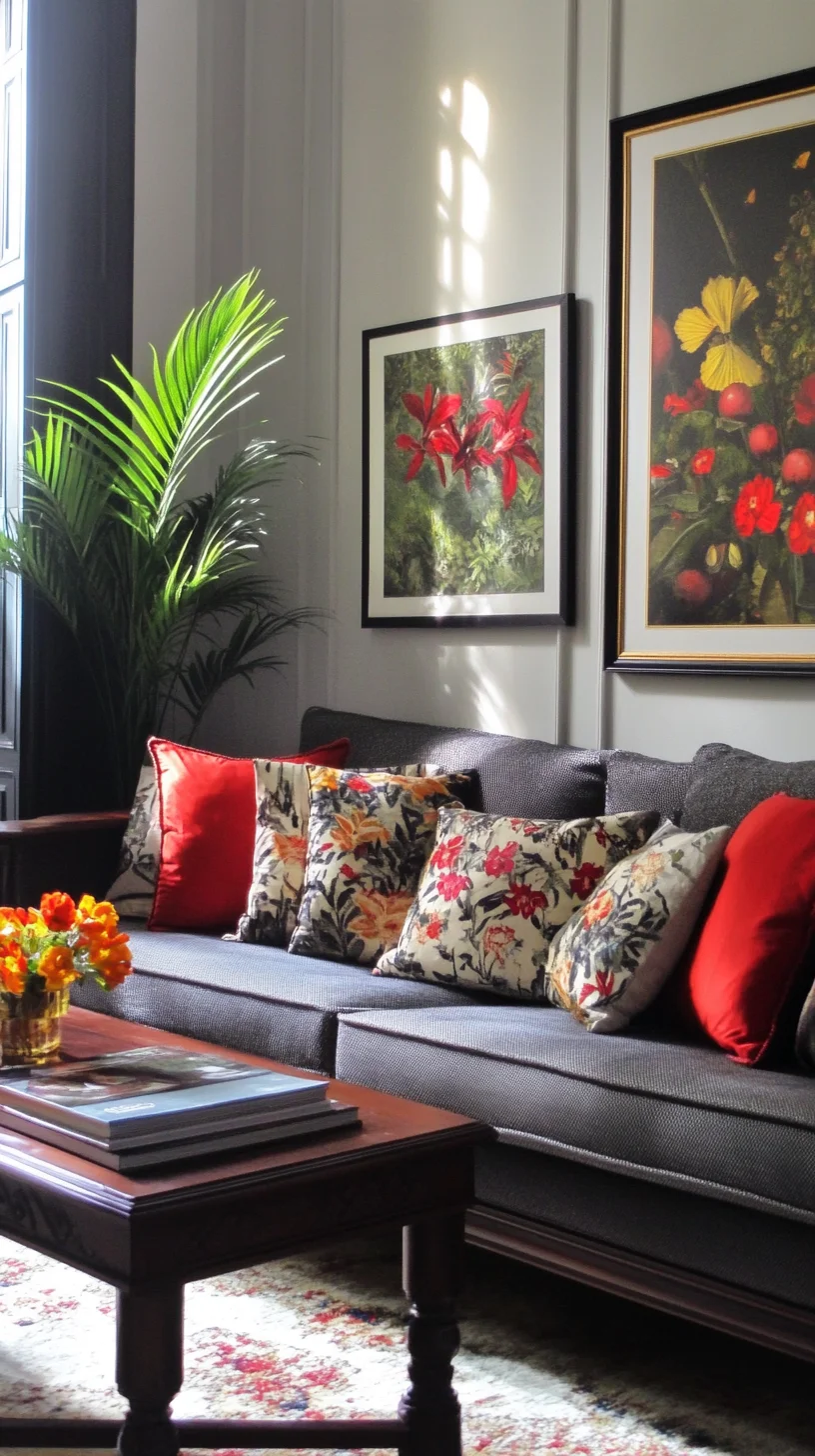 Elevate Your Living Room with Vibrant Floral Accents