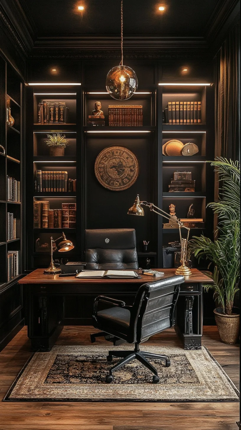 Elevate Your Space: Luxurious Dark Wood Office Design for Sophisticated Productivity