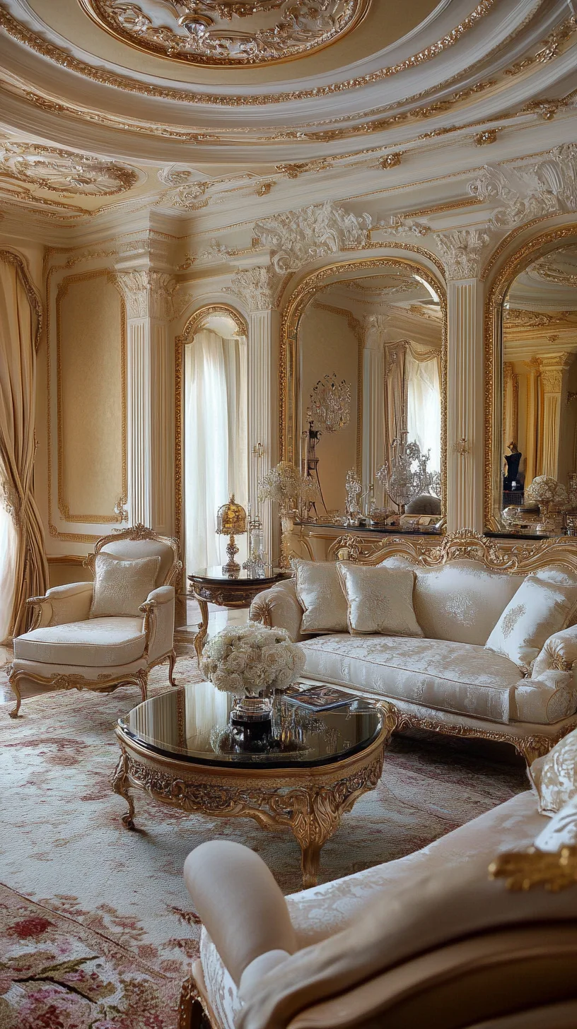 Elevate Your Space with Luxurious Vintage Glamour: A Timeless Living Room Oasis