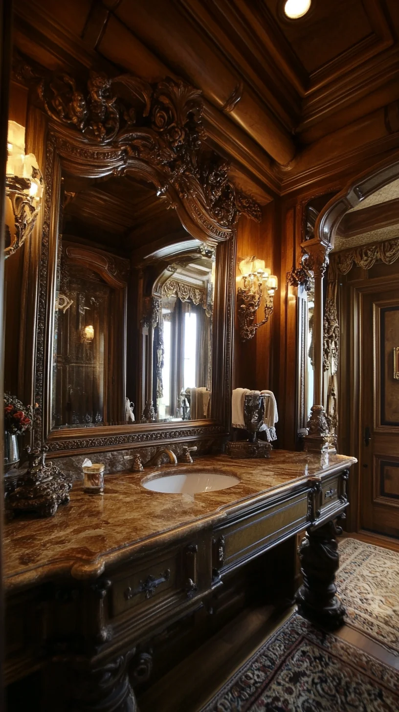 Elevate Your Space with Opulent Ornate Wooden Bathroom Decor