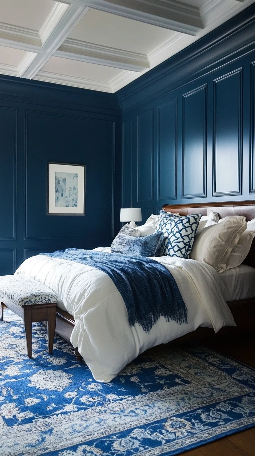 Elevate Your Space with Timeless Navy Elegance in Bedroom Décor