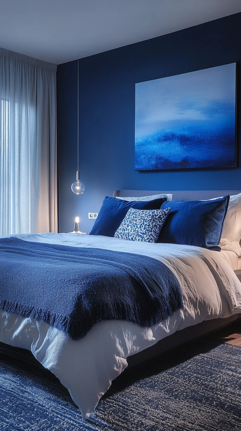 Elevate Your Space with Tranquil Blue: A Serene Bedroom Retreat