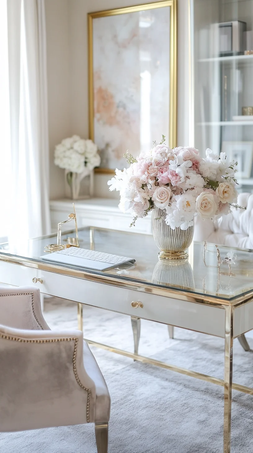 Elevate Your Workspace: Chic Floral Elegance Meets Modern Minimalism