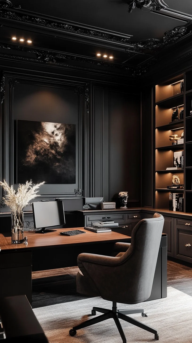 Elevate Your Workspace: Luxurious Dark Elegance Meets Modern Functionality