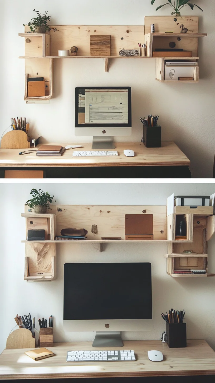 Elevate Your Workspace: Minimalist Wooden Desk Decor for Sleek Productivity