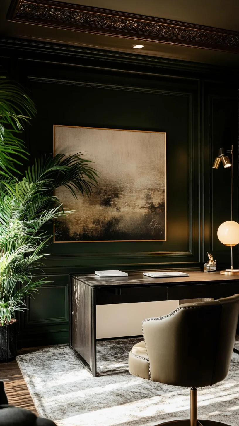 Elevate Your Workspace with Chic Modern Minimalism and Lush Greenery