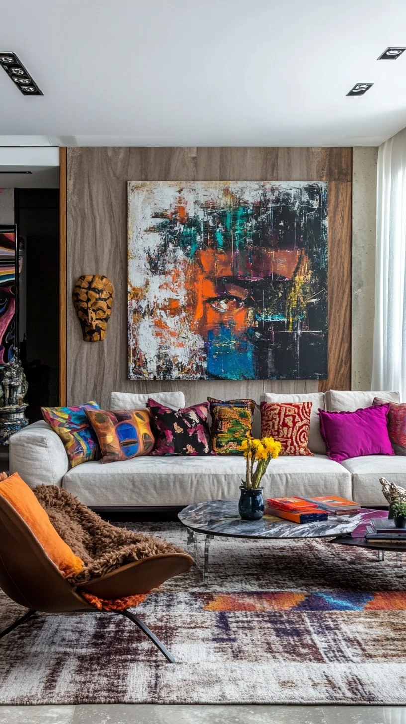 Embrace Boldness: A Vibrant Fusion of Art and Comfort in Your Living Space