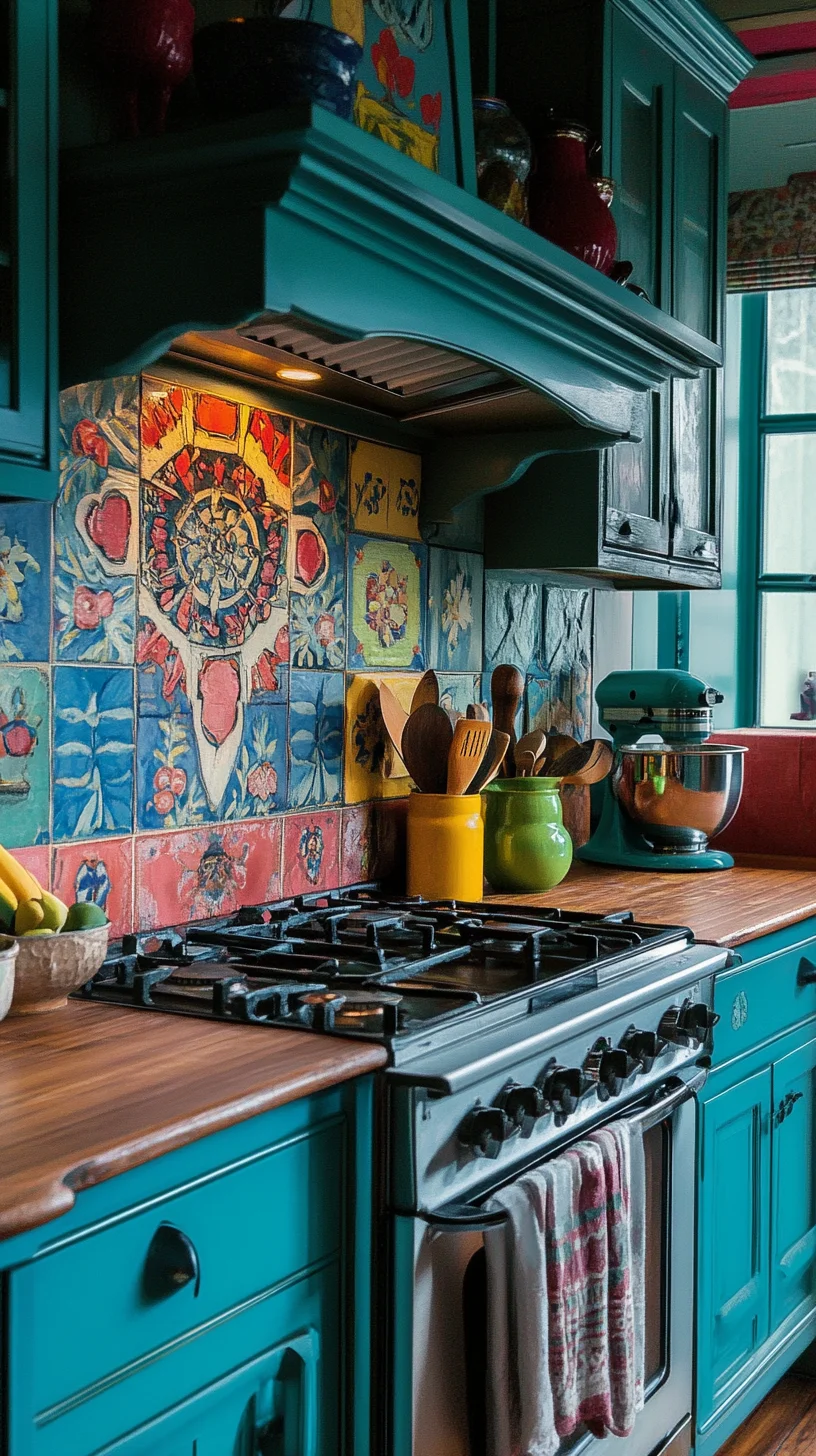 Embrace Eclectic Charm with Vibrant Blue Kitchen Aesthetics