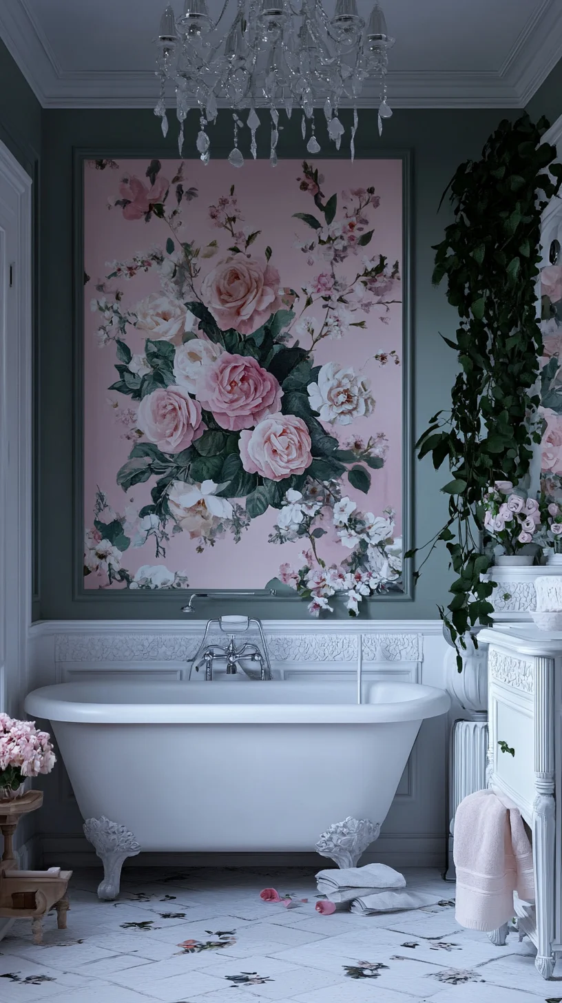 Embrace Elegance with Romantic Floral Decor: A Serene Bathroom Retreat