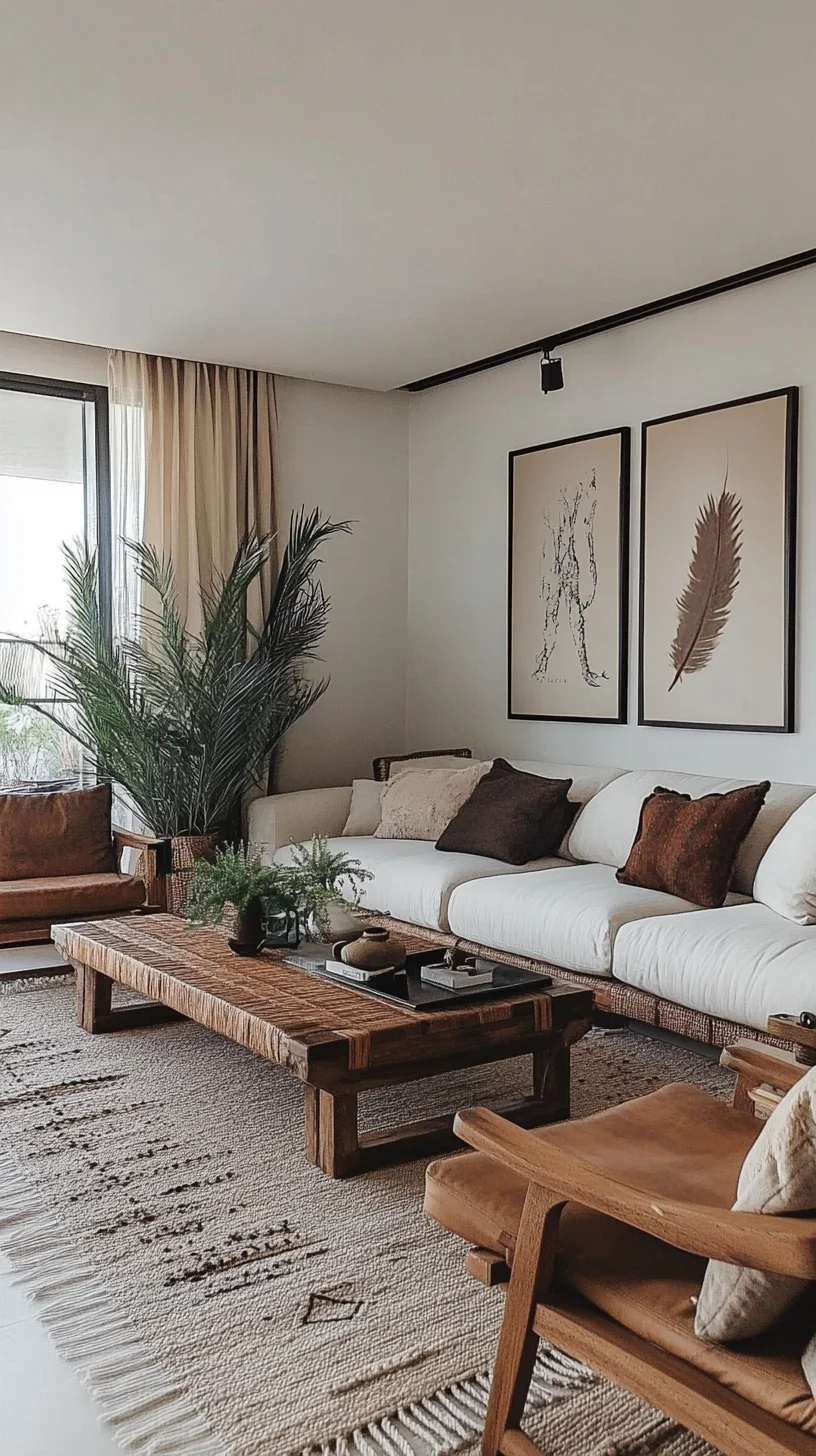 Embrace Minimalism: A Cozy Earthy Living Room Oasis