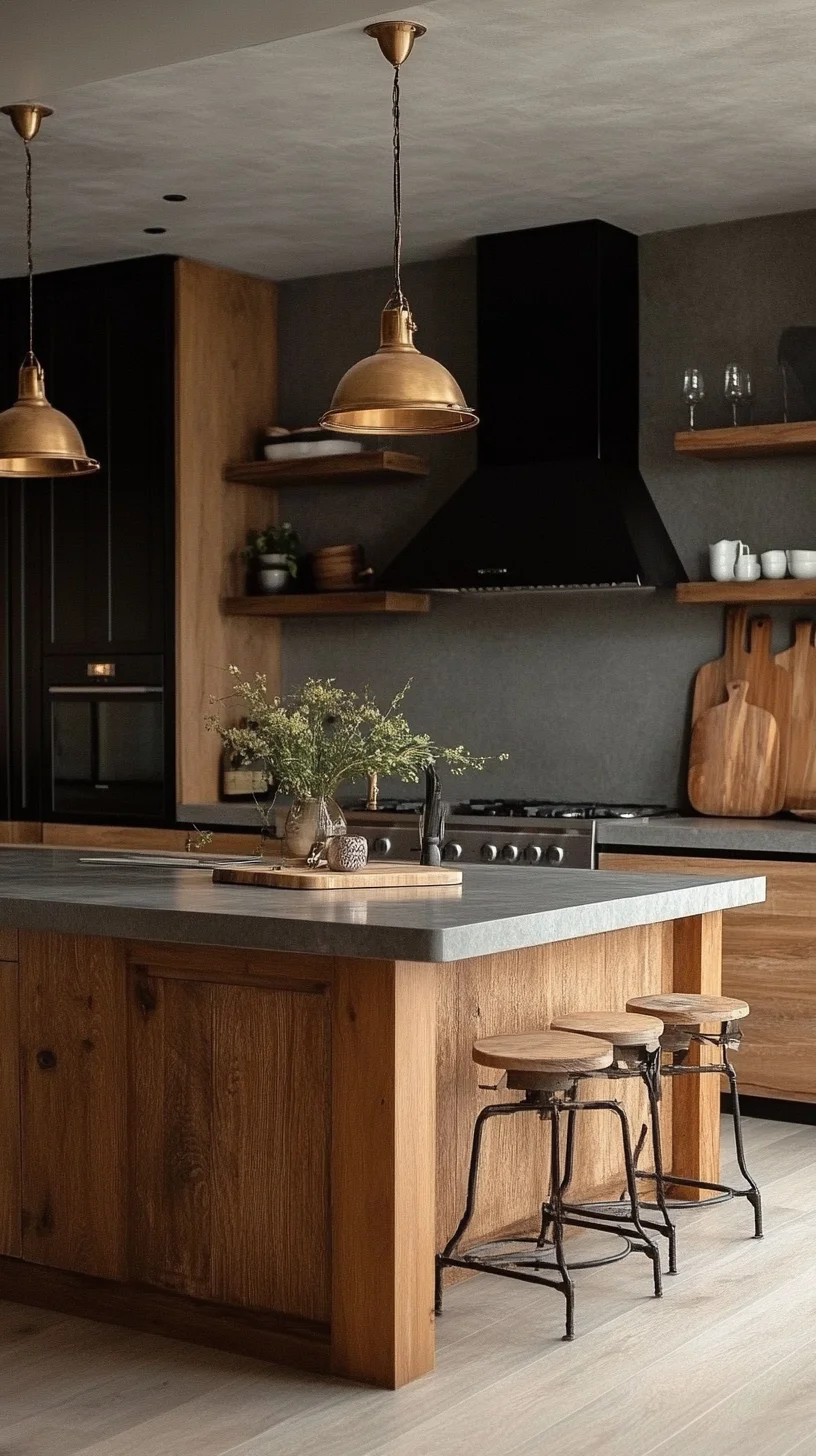 Embrace Modern Rustic Charm with Elegant Wooden Accents in Your Kitchen