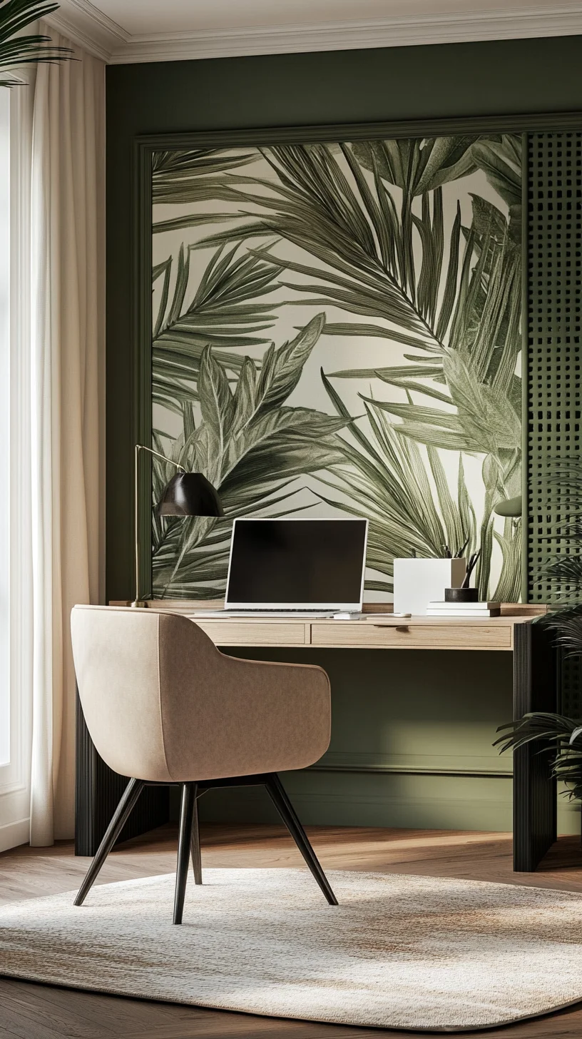 Embrace Nature: A Serene Tropical-Inspired Home Office Oasis