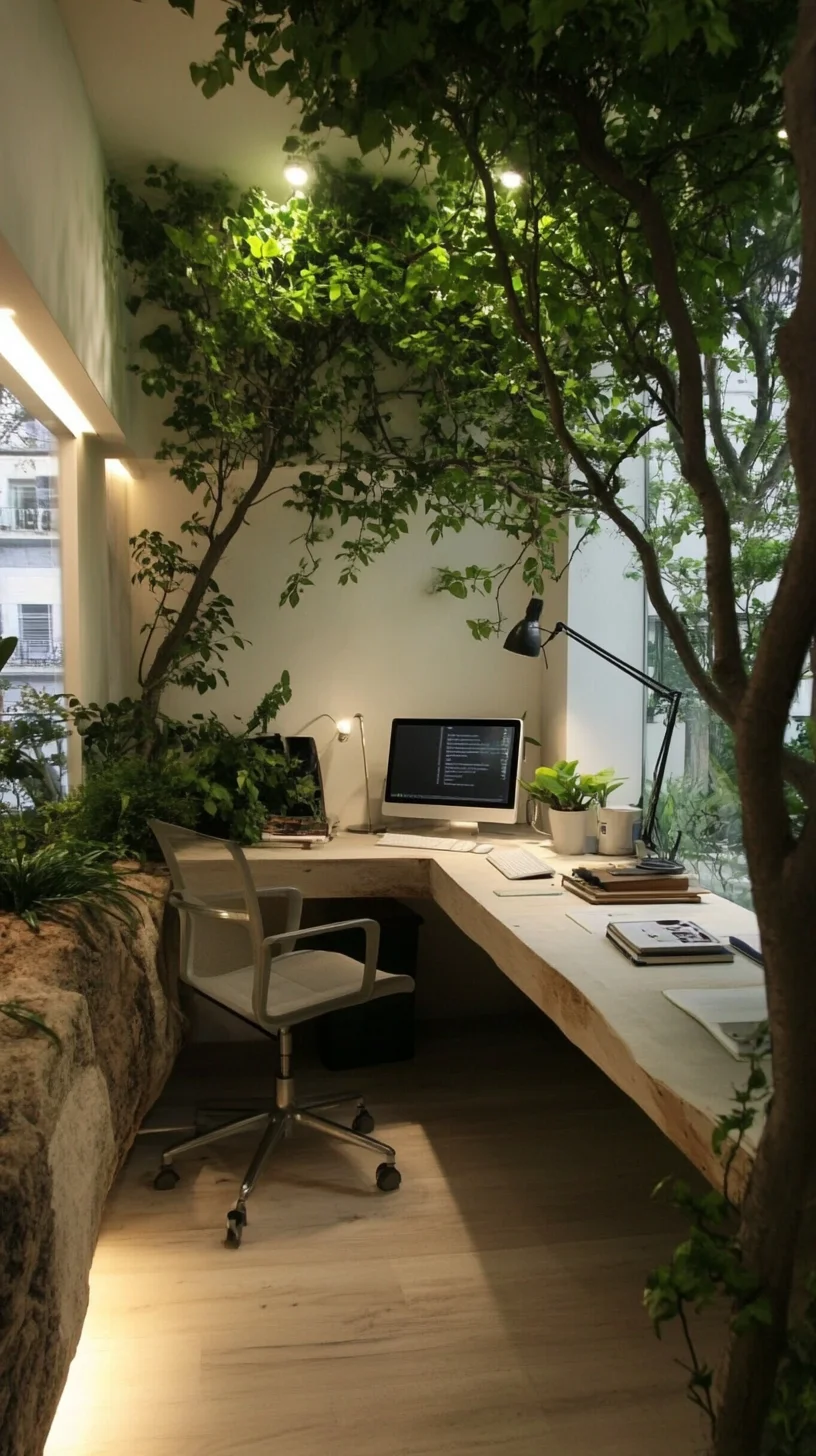 Embrace Nature: Transform Your Workspace with This Cozy Biophilic Design