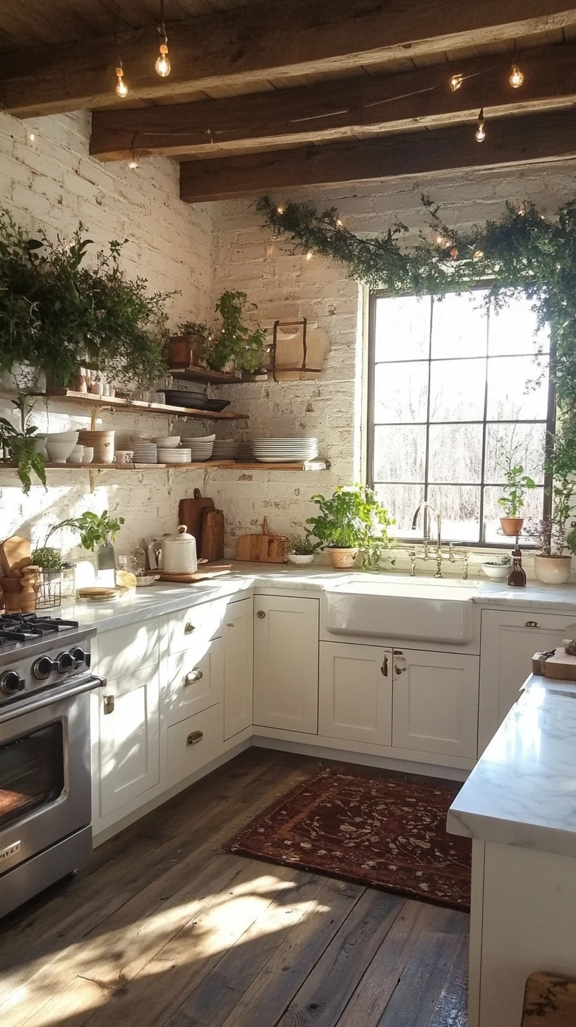 Embrace Nature's Charm: A Cozy Rustic Kitchen Oasis