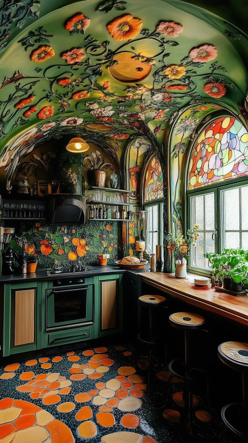 Embrace Nature's Palette: The Allure of a Floral-Inspired Green Kitchen