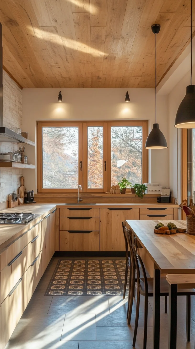 Embrace Rustic Charm: A Stunning Wooden Kitchen Retreat