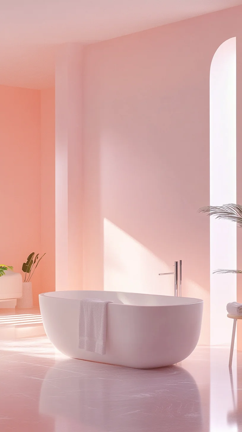 Embrace Serenity: Transform Your Bathroom into a Dreamy Oasis with Soft Pink Hues