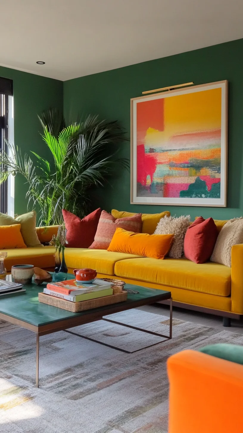 Embrace Vibrant Elegance: A Bold Living Room Style with a Splash of Color