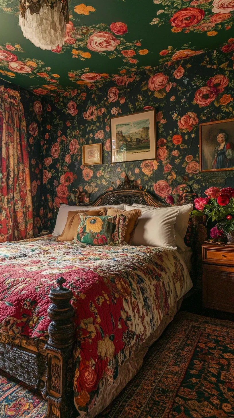 Embrace Vintage Charm: A Floral Wonderland Bedroom Retreat