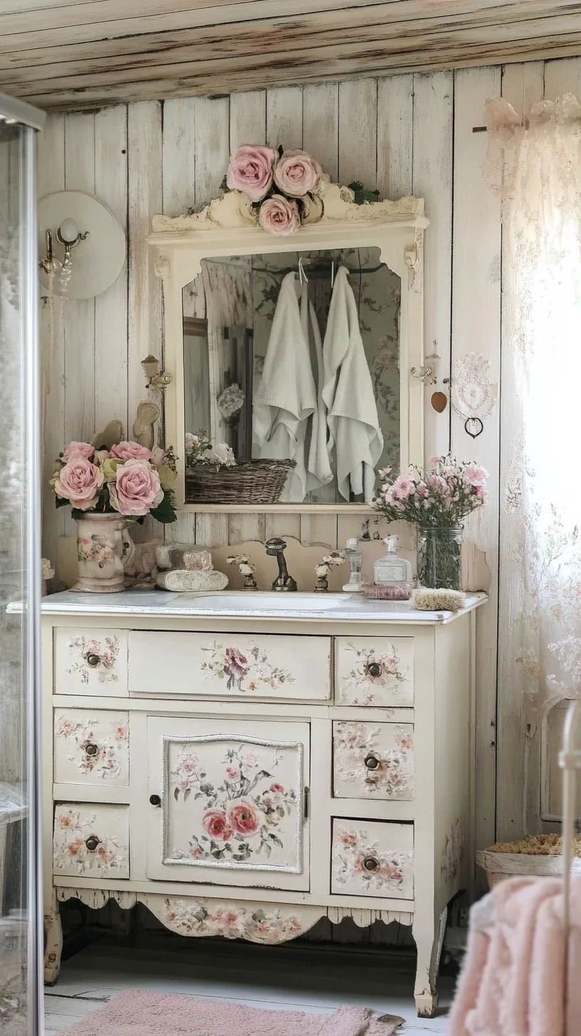 Embrace Vintage Charm: A Romantic Floral Vanity Retreat