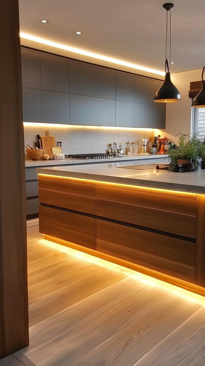 Illuminate Your Space: Modern Kitchen with Stylish LED Accents