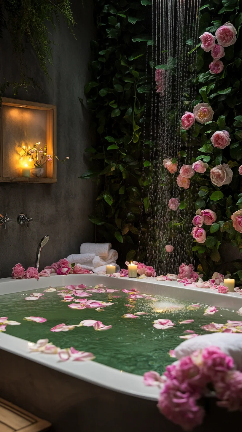 Indulge in a Luxurious Floral Oasis: Bathing Bliss with Rose Petals