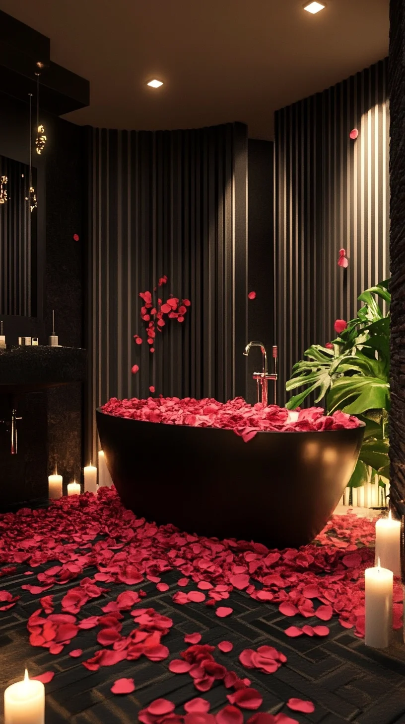 Indulge in Luxurious Romance with a Rose Petal Bath Oasis