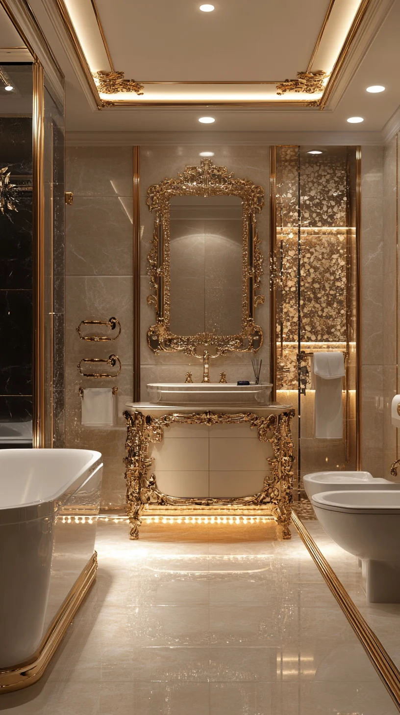 Luxe Glam: Transform Your Bathroom into a Opulent Oasis with Gold Accents