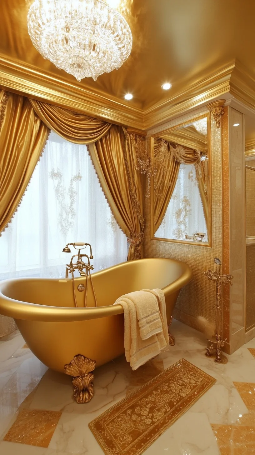 Luxe Gold Oasis: Transform Your Bathroom into a Glamorous Retreat