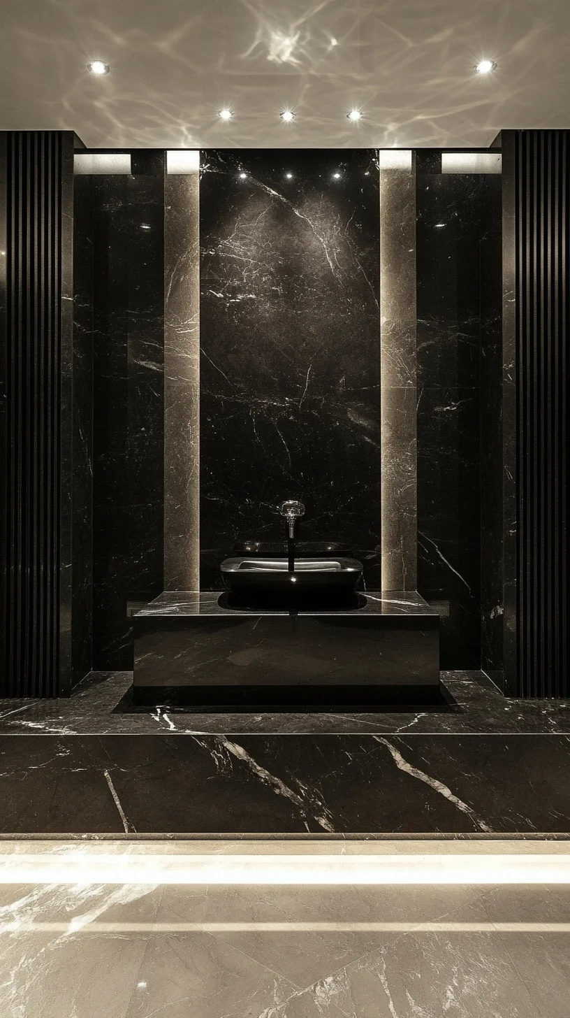 Luxe Minimalism: Elevate Your Bathroom with Sleek Black Marble Elegance