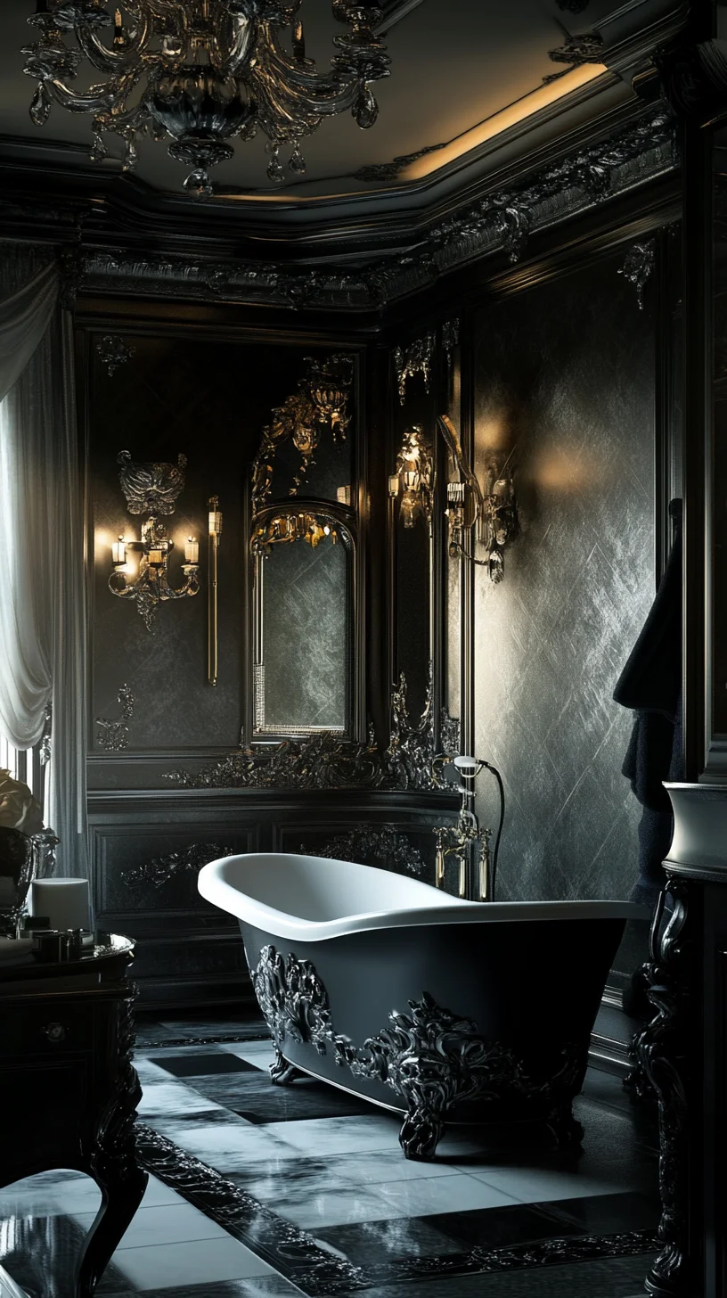 Luxurious Gothic Elegance: Transform Your Bathroom into a Dramatic Sanctuary