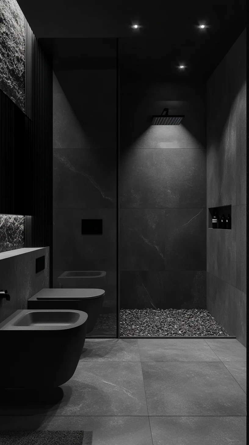 Luxurious Monochrome Bathroom: A Haven of Sleek Sophistication