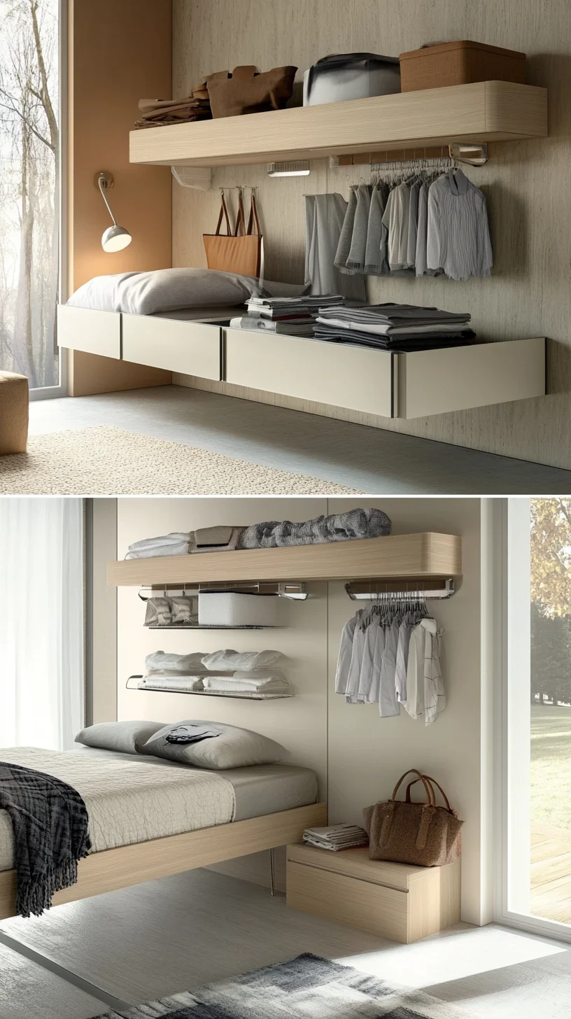 Maximize Space with Chic Minimalism: A Modern Bedroom Storage Solution