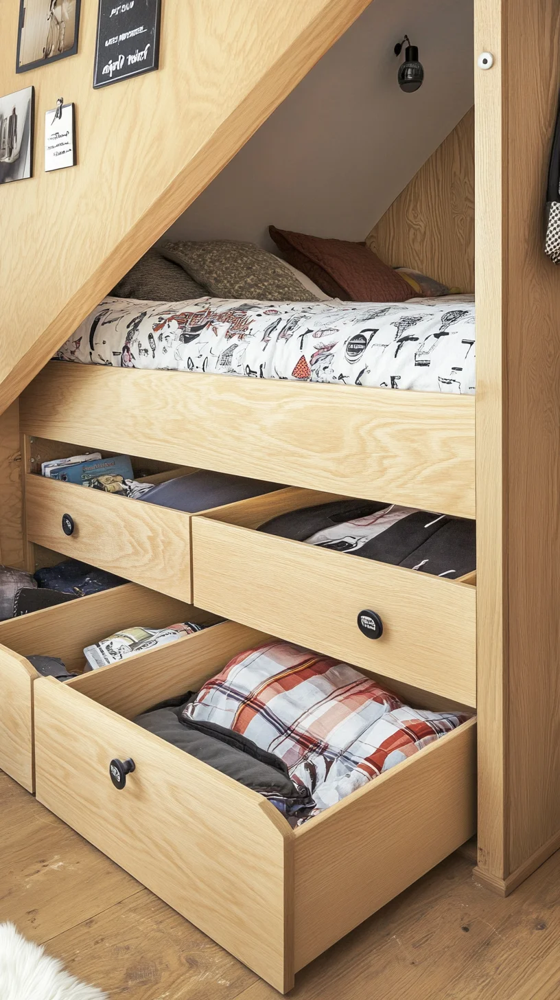 Maximize Your Space: Stylish Under-Stair Bedroom with Clever Storage Solutions