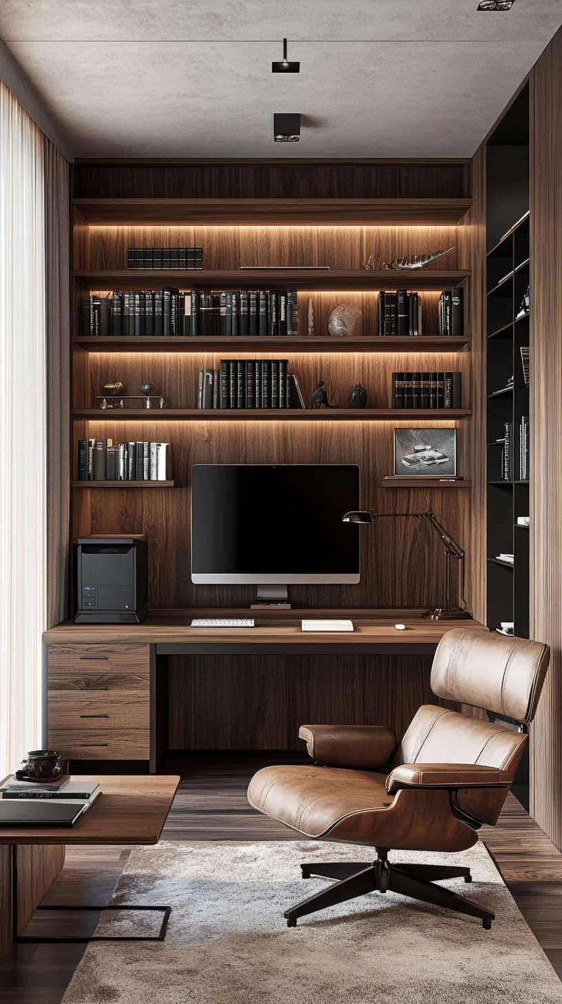 Modern Luxury: Elevate Your Workspace with Warm Wooden Accents