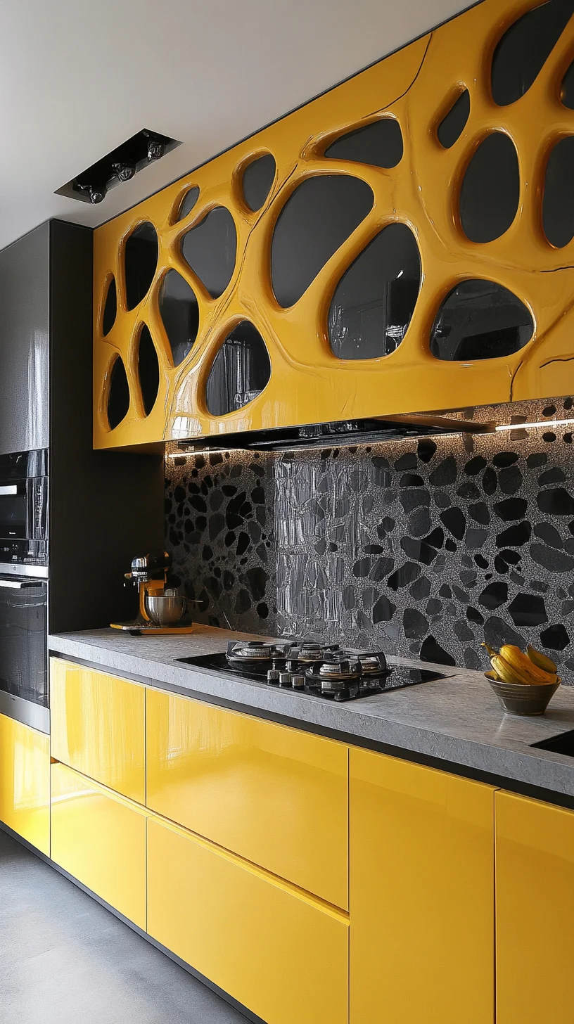 Modern Marvel: Bold Yellow and Organic Shapes Transform Your Kitchen