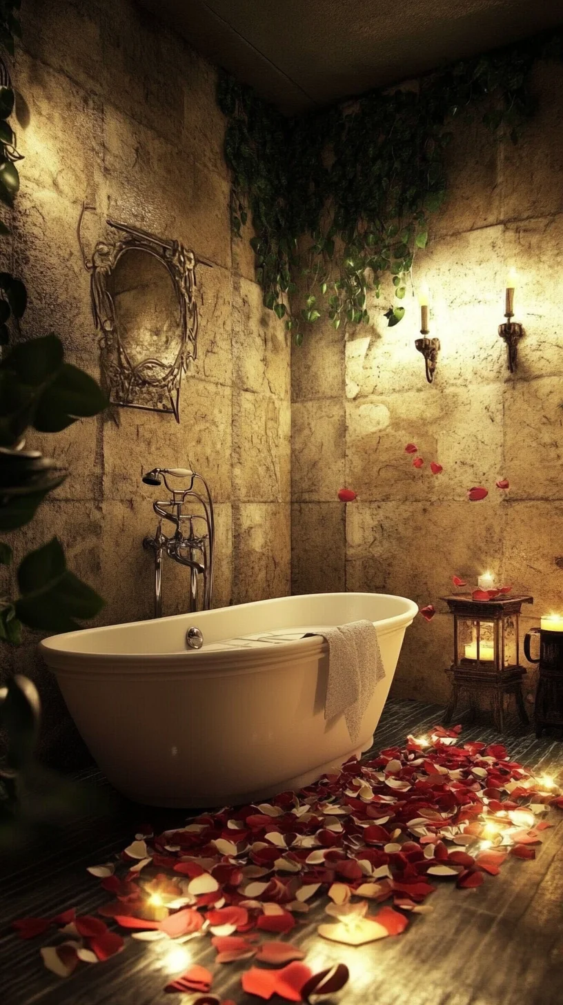 Transform Your Bathing Experience with Romantic Rose Petals and Cozy Ambiance