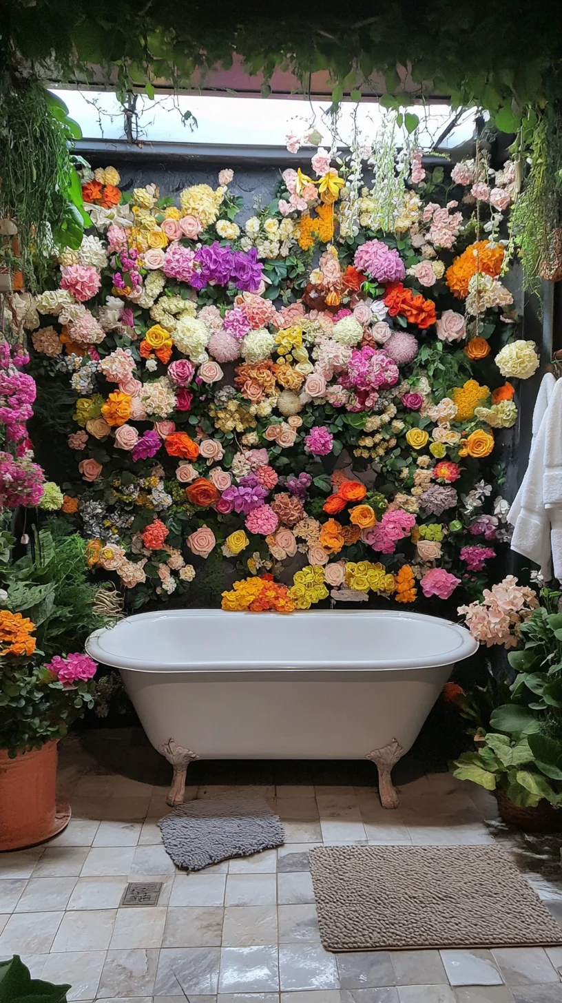 Transform Your Bathroom into a Floral Oasis with This Stunning Bloom Wall